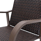 Set of Two 28" Brown Aluminum Outdoor Counter Height Bar Chairs