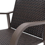 Set of Two 28" Brown Aluminum Outdoor Counter Height Bar Chairs