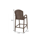 Set of Two 28" Brown Aluminum Outdoor Bar Height Chairs