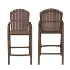 Set of Two 28" Brown Aluminum Outdoor Bar Height Chairs