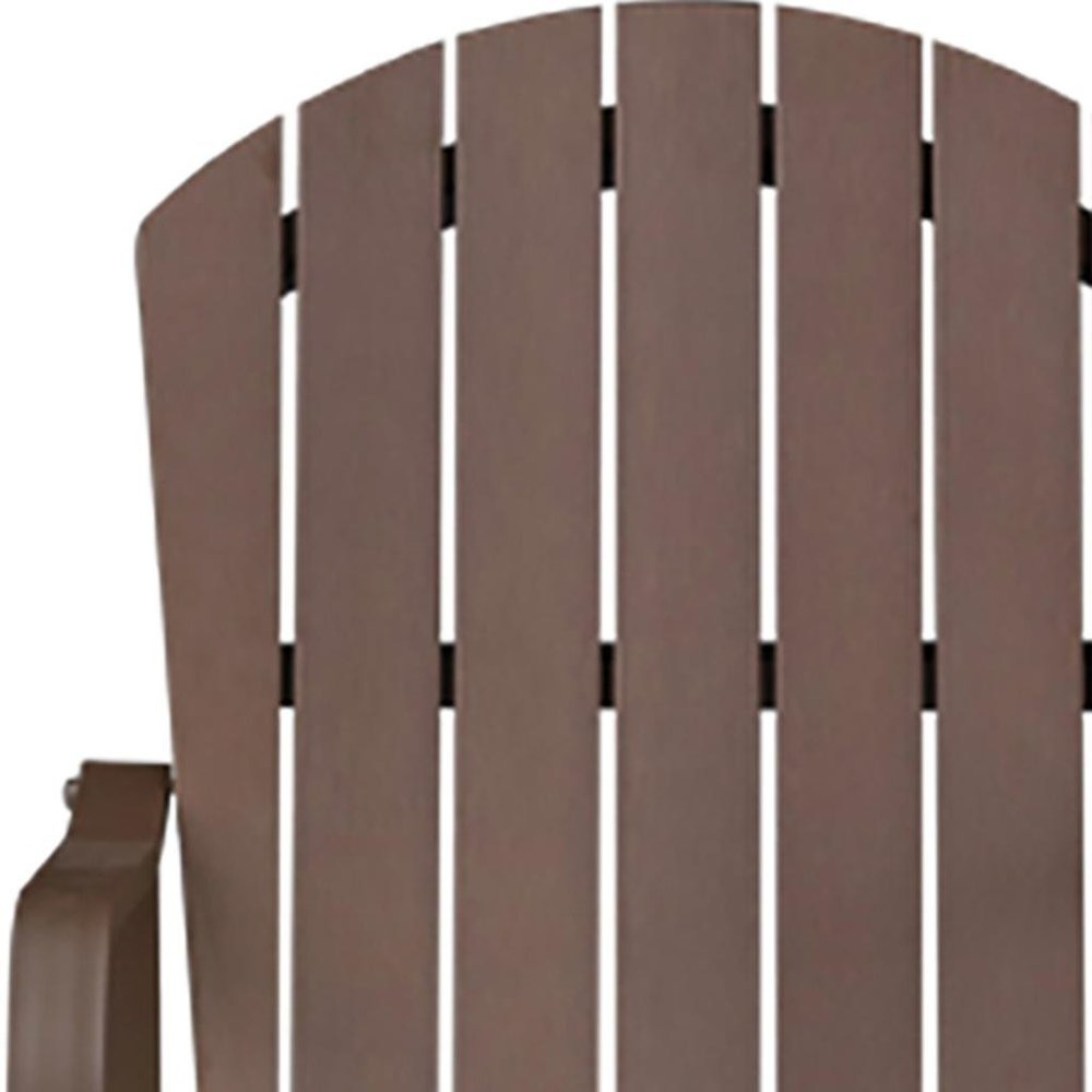Set of Two 28" Brown Aluminum Outdoor Bar Height Chairs