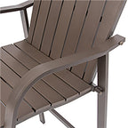 Set of Two 28" Brown Aluminum Outdoor Bar Height Chairs