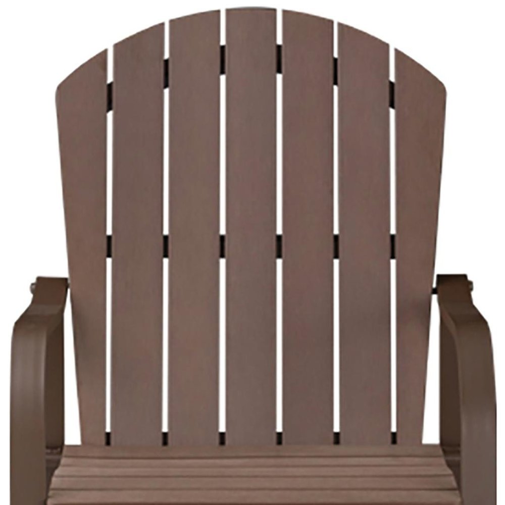 Set of Two 28" Brown Aluminum Outdoor Bar Height Chairs