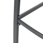 Set of Two 28" Gray and Brown Steel Outdoor Bar Height Chairs