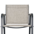Set of Two 28" Gray Steel Outdoor Bar Height Chairs