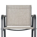 Set of Two 28" Gray Steel Outdoor Bar Height Chairs