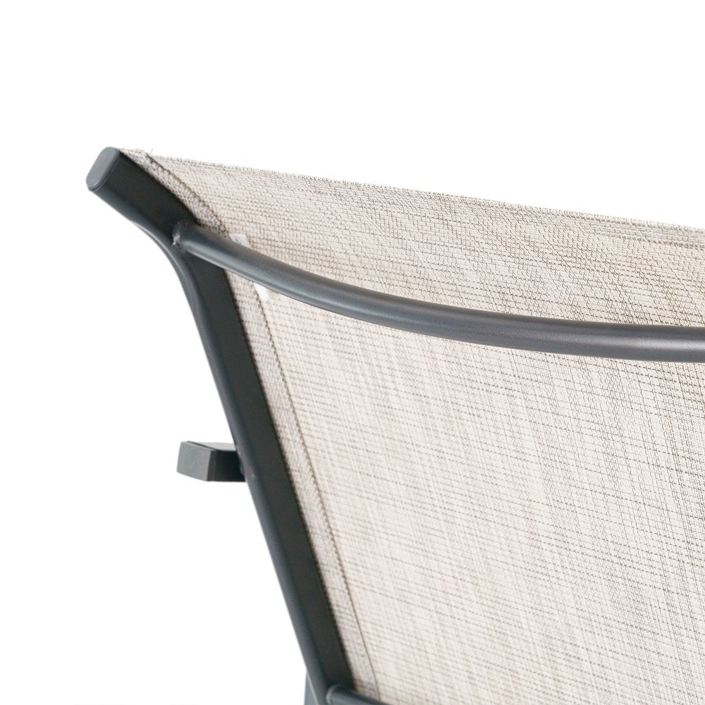 Set of Two 28" Gray Steel Outdoor Bar Height Chairs
