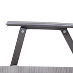 Set of Four 35" Brown Steel Sling Outdoor Folding Arm Chairs