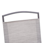 Set of Four 35" Brown Steel Sling Outdoor Folding Arm Chairs