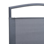 Set of Four Gray Woven Metal Sling Outdoor Folding Dining Chairs