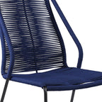 Set of Two 22" Blue Metal Outdoor Dining Chair