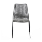 Set of Two 22" Gray Metal Outdoor Dining Chair