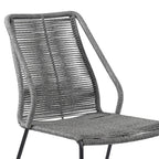 Set of Two 22" Gray Metal Outdoor Dining Chair