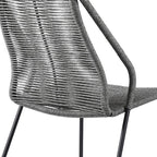 Set of Two 22" Gray Metal Outdoor Dining Chair
