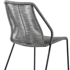 Set of Two 22" Gray Metal Outdoor Dining Chair