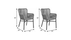 Set of Two 22" Gray Metal Outdoor Dining Chair