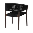Set of Two 26" Black Solid Wood Outdoor Dining Chair