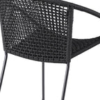 Set of Two 25" Black Metal Outdoor Dining Chair