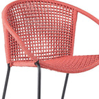 Set of Two 25" Red Metal Outdoor Dining Chair