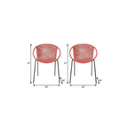 Set of Two 25" Red Metal Outdoor Dining Chair