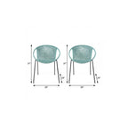 Set of Two 25" Green Metal Outdoor Dining Chair