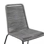 Set of Two 23" Gray Metal Outdoor Dining Chair