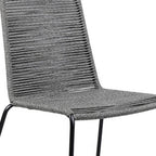 Set of Two 23" Gray Metal Outdoor Dining Chair
