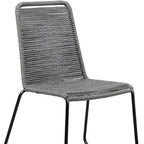 Set of Two 23" Gray Metal Outdoor Dining Chair