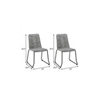 Set of Two 23" Gray Metal Outdoor Dining Chair