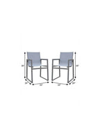 Set of Two 22" Light Gray Metal Outdoor Dining Chair