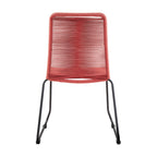 Set of Two 23" Red Metal Outdoor Dining Chair