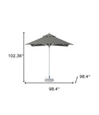 102" Charcoal Polyester Square Market Patio Umbrella