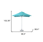 102" Aqua Polyester Square Market Patio Umbrella