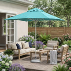 102" Aqua Polyester Square Market Patio Umbrella