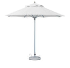 102" White Polyester Round Market Patio Umbrella