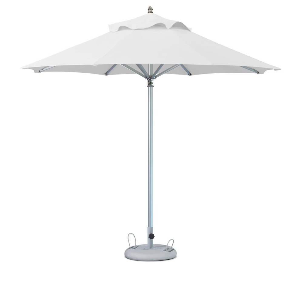 102" White Polyester Round Market Patio Umbrella