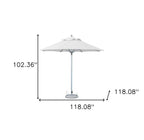 102" White Polyester Round Market Patio Umbrella