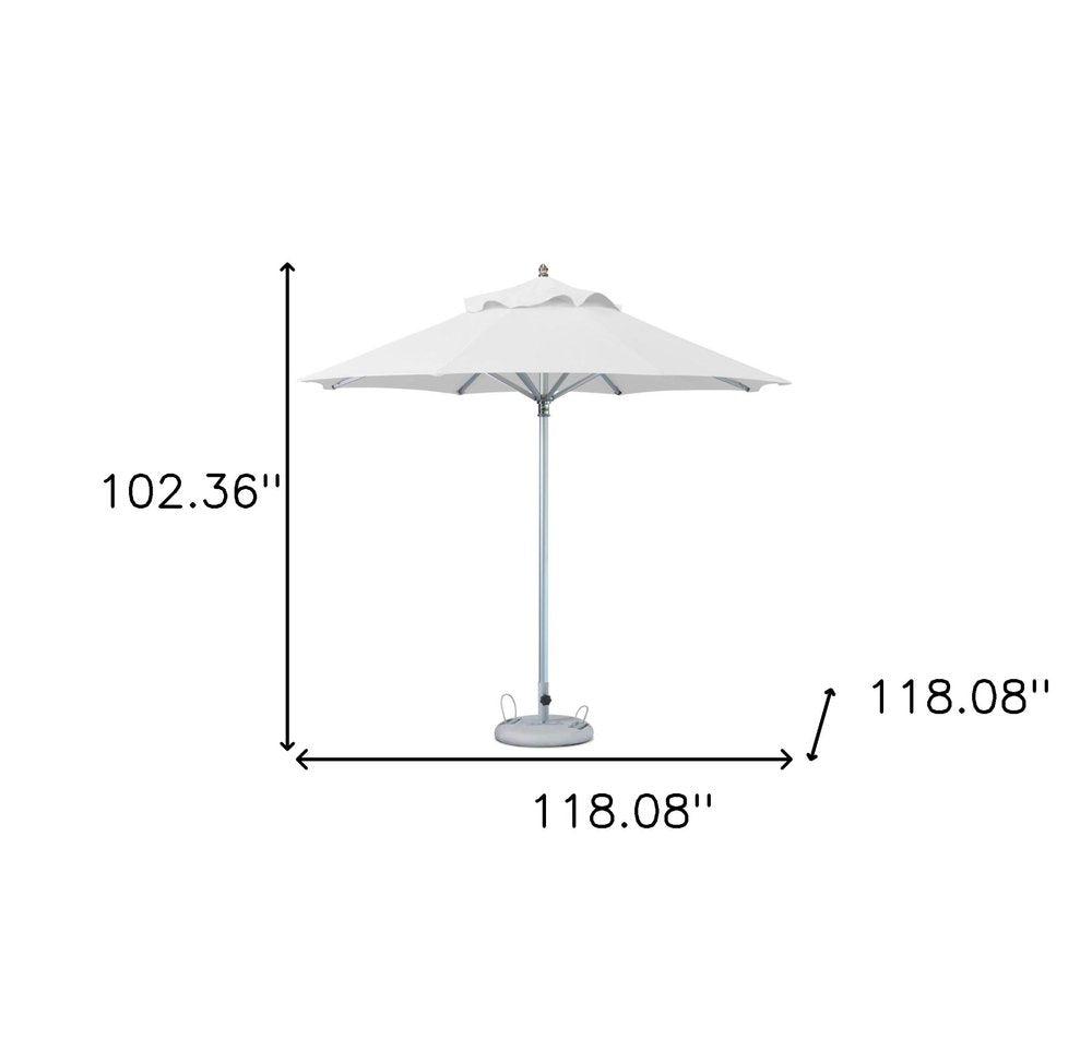 102" White Polyester Round Market Patio Umbrella