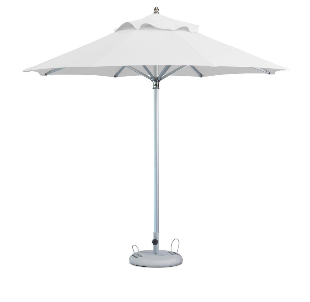 102" White Polyester Round Market Patio Umbrella