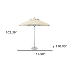 102" Ecru Polyester Round Market Patio Umbrella