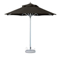 102" Black Polyester Round Market Patio Umbrella with Stand