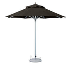 102" Black Polyester Round Market Patio Umbrella with Stand