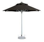 102" Black Polyester Round Market Patio Umbrella with Stand
