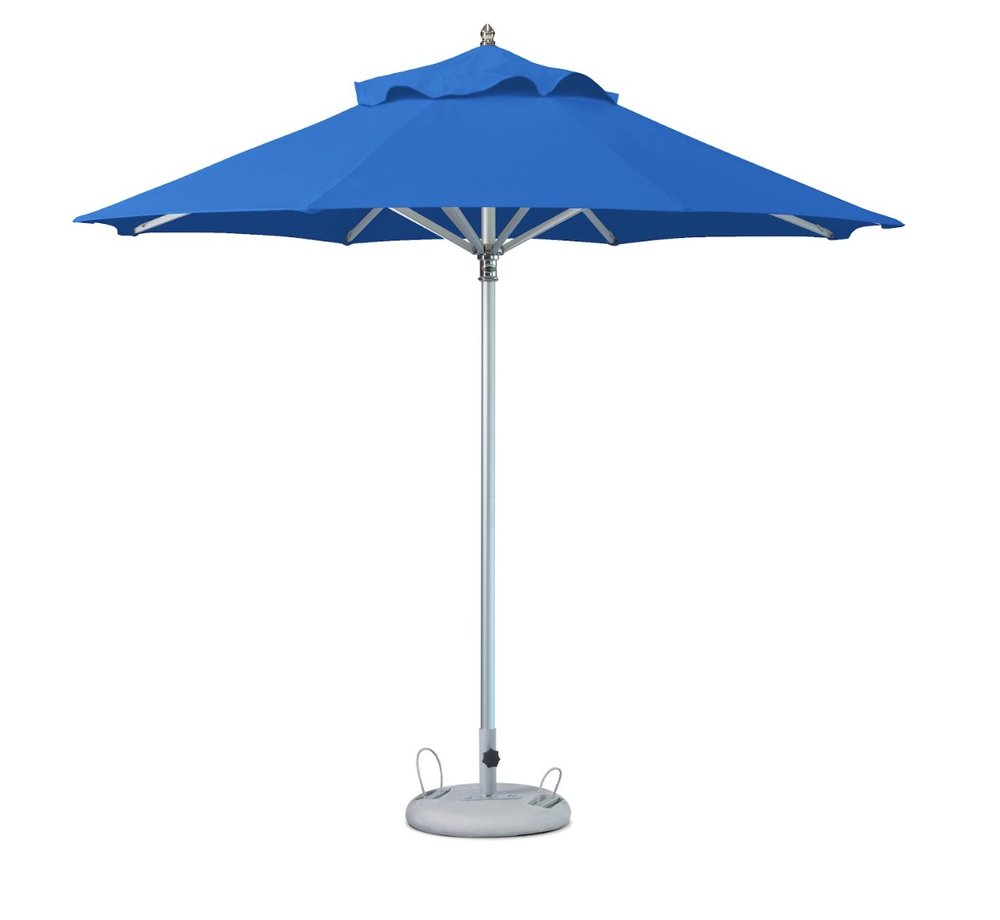 102" Blue Polyester Round Market Patio Umbrella
