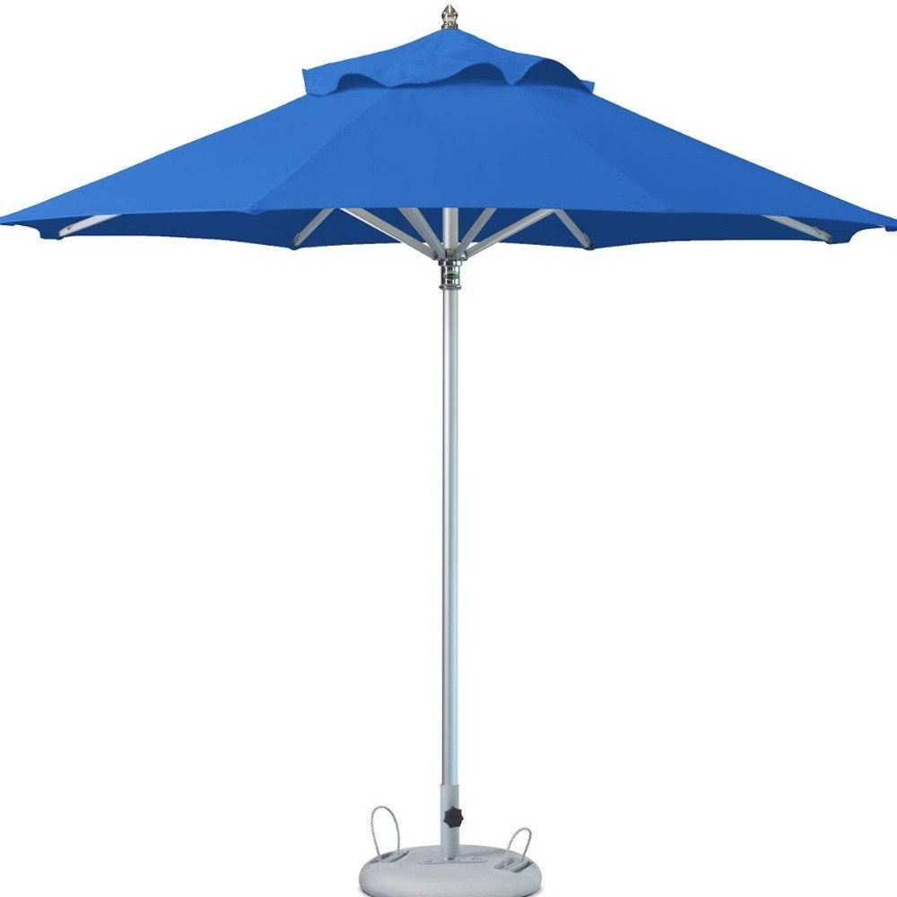 102" Blue Polyester Round Market Patio Umbrella