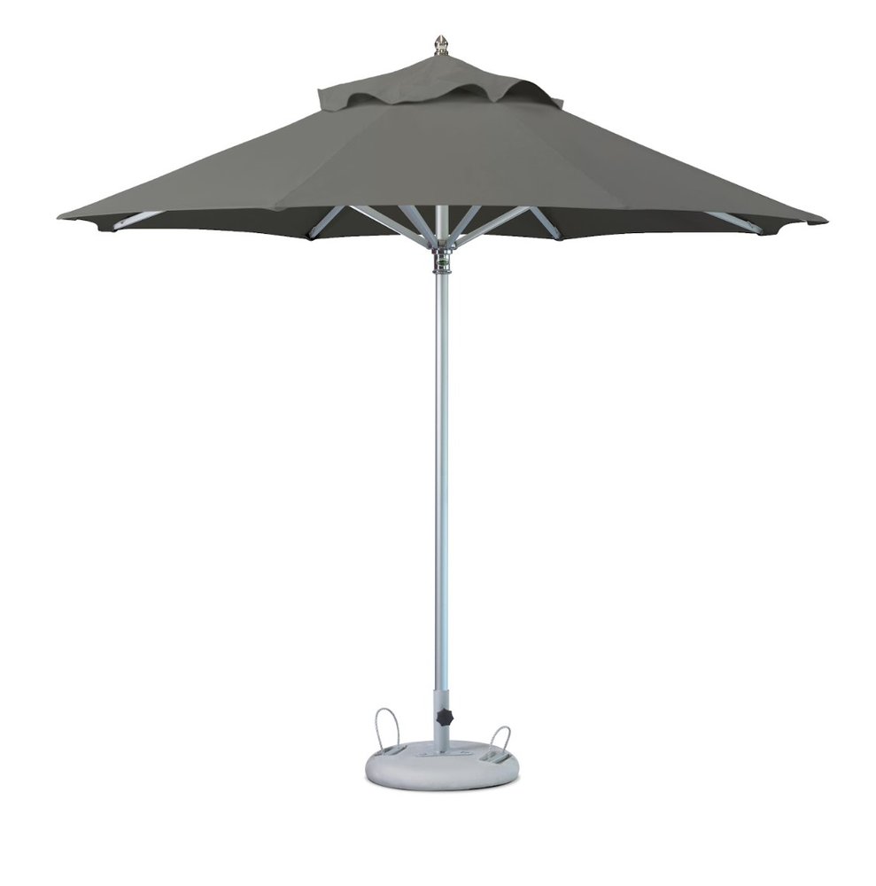 102" Charcoal Polyester Round Market Patio Umbrella