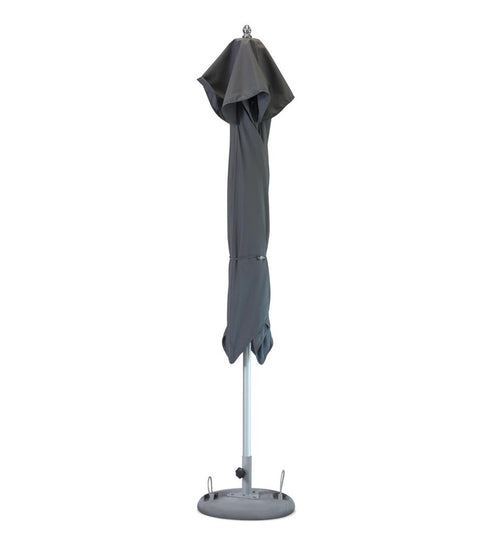 10' Charcoal Polyester Round Tilt Cantilever Patio Umbrella with Stand