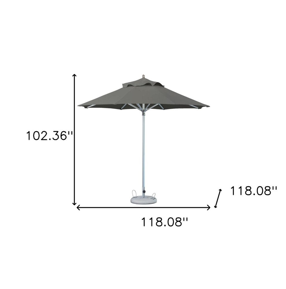 10' Charcoal Polyester Round Tilt Cantilever Patio Umbrella with Stand