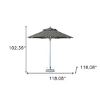 102" Charcoal Polyester Round Market Patio Umbrella