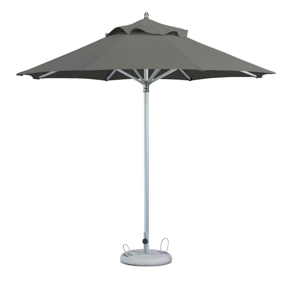 10' Charcoal Polyester Round Tilt Cantilever Patio Umbrella with Stand